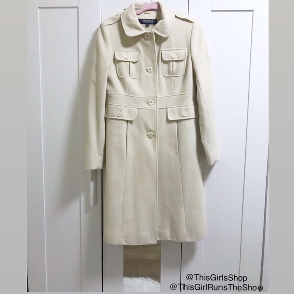 Kenneth Cole Reaction Jackets & Blazers - Kenneth Kole Creme Wool Coat